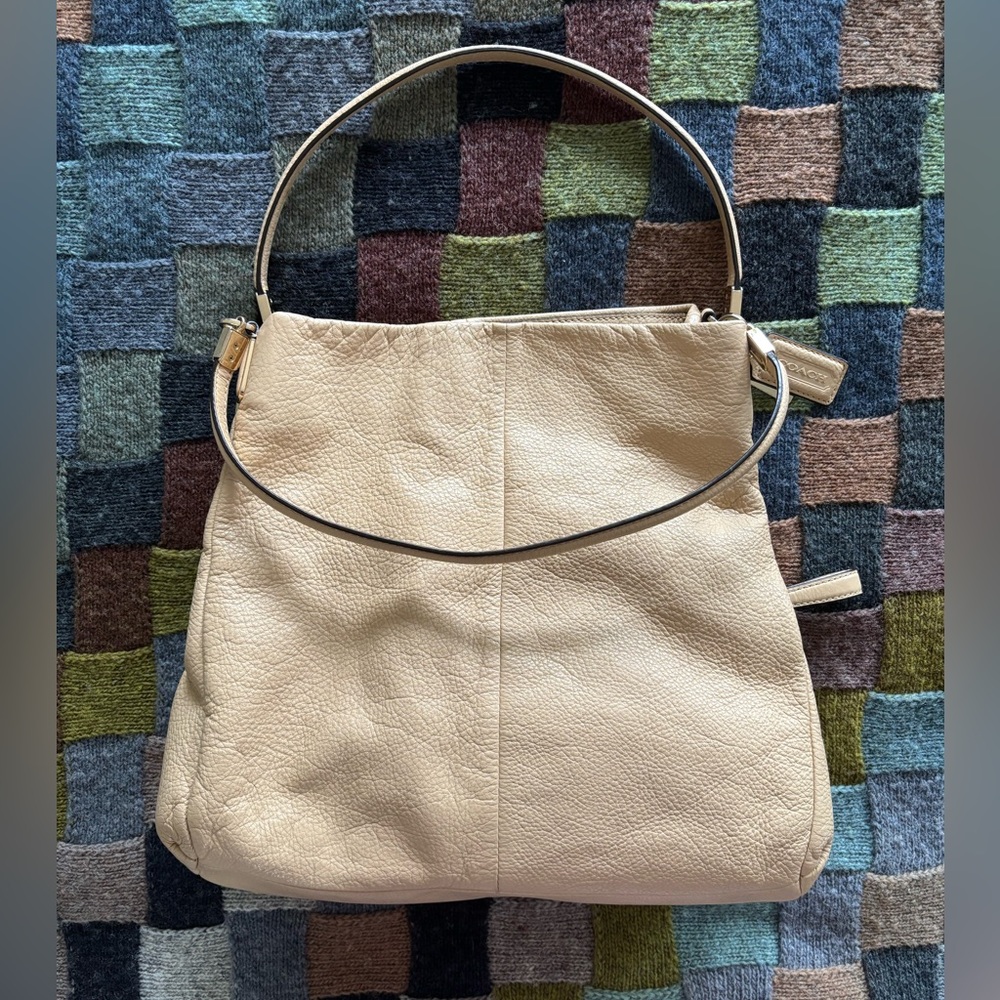 Coach Madison Pheobe Cream Leather Hobo Bag